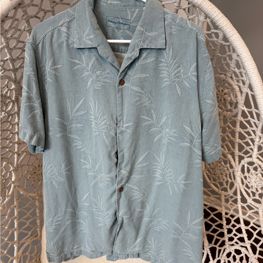 Tommy Bahama Teal Palm Leaf Shirt